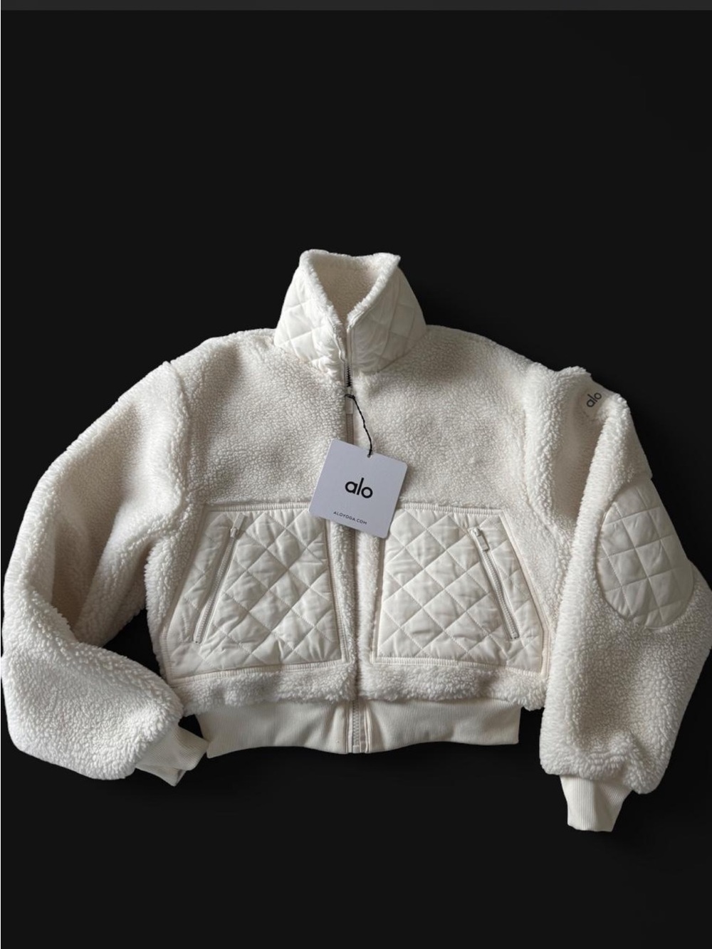 ALO Yoga Cream Sherpa Quilted Jacket